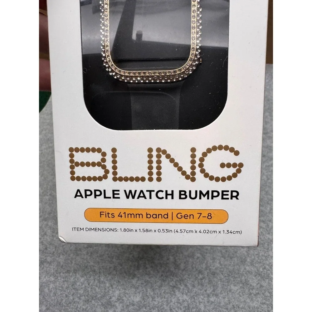 Hype Bling Apple Watch Bumper 41mm Gen 7 8 Rhinestone Rose Gold Open Box